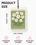 Christian Car Air Freshener 6 Pcs Coconut Scented, Religious Bible Daisy Lemon Strawberry Car Accessories Mirror Decor for Women, Christian Hanging Air Freshener for Cars Closet Drawer Books