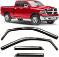 Voron Glass in-Channel Extra Durable Rain Guards for Trucks Dodge Ram 1500 2009-2018 Quad Cab, Window Deflectors, Vent Window Visors, 4Pieces - 230099