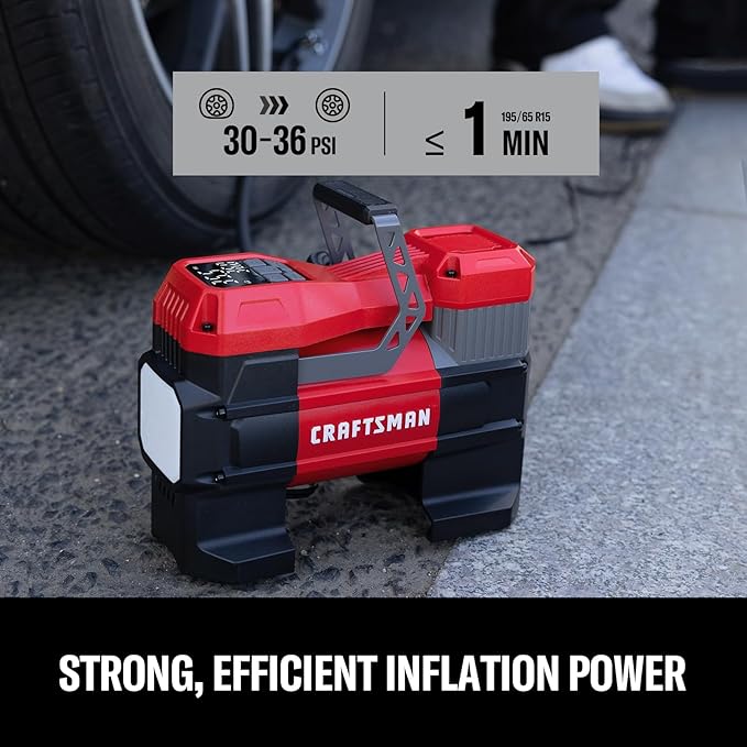 Portable 12V Tire Inflator with Digital Gauge & Auto Shut-Off | 150 PSI Air Compressor with LED Light and 12V DC Car Plug Compact Air Pump for Car Tires, Bikes & Sports Equipment