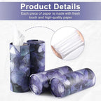 Car Tissue Holder, 4 Pack Car Cup Holder Facial Tissues with Travel Tissue Bag, Quick and Convenient Flower Combination Box(4 Canisters/200 Tissues) Purple