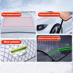 5-Layer Larger Covering Windshield Cover, UV Heat Insulation Sun Shade Cover, All Season Snow Ice Waterproof Windshield Cover, Hail Protector for Sedan Compact Hatchback (Size M)
