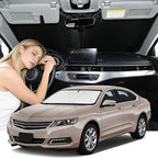 Windshield Sunshade for Chevrolet Impala 2014-2020 Sun Shade Car Windshield Accessories Upgrade 4 Layers Blocks UV Rays Custom Fit Impala 240T Car Window Shades Windshield Keep Cool Foldable