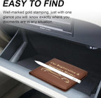 Car Registration and Insurance Holder, Vehicle Glove Box Car Organizer Men Women Wallet Accessories Case for Cards, Essential Document, Driver License, Brown