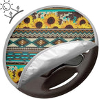 Sunflower Aztec Steering Wheel Cover Sun Shade 17 inch Anti-Heat Steering Wheel Cover Heat Reflector Universal Car Accessories Steering Wheel Sun Block Cover for SUV Trucks Van Sedan