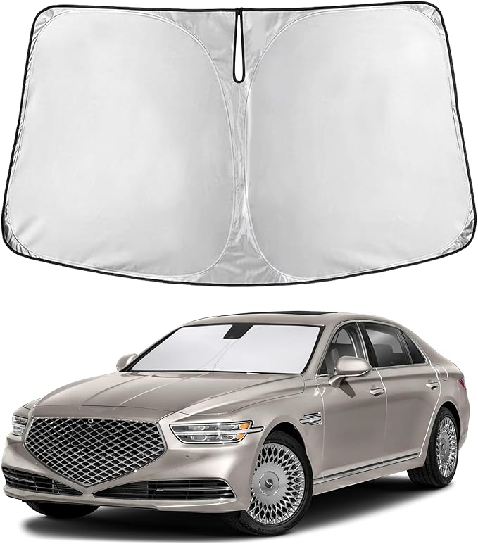 Windshield Sunshade Compatible for Genesis G90 2017-2020 2021 2022, Sun Visor for Front Windshield & Window Sun Shade Cover, UV Heat Blocker & Protector, Car Accessories