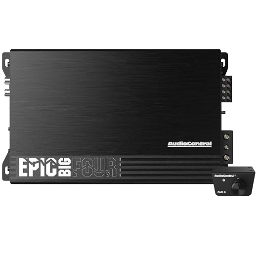 EPICBIGFOUR 4-Channel Amplifier Car Audio 1400W RMS, Compact Digital Class D, Includes ACR-E Bass Knob, High/Low Pass Crossover, Line Level Inputs, Epicenter Link, Smart Auto Protection
