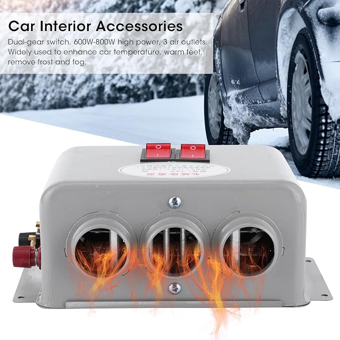 12v Car Heater 400w-600w Dual Power 3 Hole 12 Volt Heater | Portable Defroster For Windshield Fast Heating, Ideal For Car Truck Utv Suv Winter 12v Heater Utv Heater
