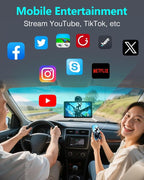 Wireless CarPlay Screen with Backup Camera: Auto Reconnect in Seconds - Maps, Music & Calls Ready for Daily Commute - 7" Touchscreen with 1080P Wired Rear Camera, Modern Upgrade for Older Cars