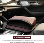 Car Seat Side Pocket Organizer, Multifunctional Leather Console Side Storage Pouch with Card Holder, Waterproof Phone & Sunglasses Pocket Bag for Car Door Seat Console (Red)