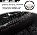 Car Steering Wheel Cover, 14.5-15" Anti-Slip Steering Wheel Protector with 3D Honeycomb Massage Grip, Comfortable Auto Interior Decor Accessories, Universal for SUV Van Truck (Black)