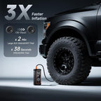 Cordless Tire Inflator Portable Air Compressor, 3X Fast Inflation,12000mAh Battery, Air Pump for Car Tires, Pickups, SUVs, Electric Pump with Digital Pressure Gauge/Auto Shuttoff, Gift Ideas