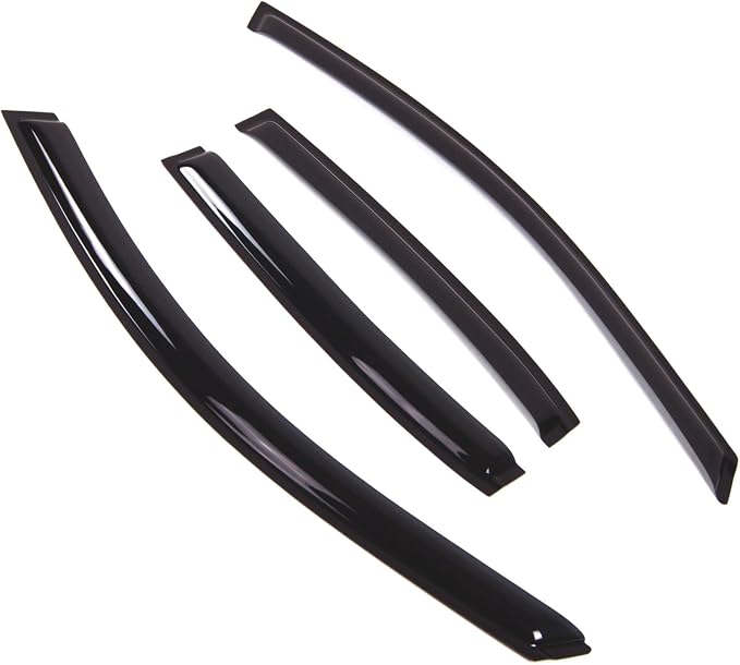 WD2-623 Dark Smoke 4 Pcs Set Window Visor (Outside Mount) Deflector Rain Guard Compatible with 2013-2015 Chevrolet Malibu