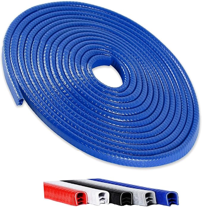33FT(10M) Universal Car Door Edge Protector Guards, No-Glue Required Rubber Seal U Shape Automotive Door Entry Guard, Suitable for Most Cars, SUVs and Trucks (Blue)