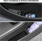 4Pcs Door Side Storage Box for Tesla Model Y Juniper 2025 2026 Front & Rear TPE Car Door Organizer Tray Anti Slip Easy to Clean Car Interior Accessories