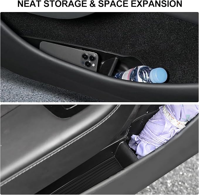 4Pcs Door Side Storage Box for Tesla Model Y Juniper 2025 2026 Front & Rear TPE Car Door Organizer Tray Anti Slip Easy to Clean Car Interior Accessories