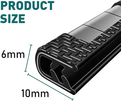 19.7Ft(6M) Car Door Edge Guards Black, U-Shape Molding Trim Rubber Edge Strip Seal Protector,Easy to Cut No Need Adhesive Fit for Most Vehicles