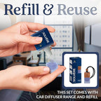 Solvère Gift Set with Refill Bottle | Automotive Air Fresheners with Solvère Fragrance | Strong Car Perfume | Odor Eliminating Car Air Fresheners by