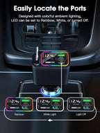 Dual Retractable Car Charger USB C, 145W Fast Charging Type C Car Charger with Retractable Cable, Compatible with iPhone 17/16/15/Air, Samsung S25/24/23/22, Pixel 9/8/7 - Black