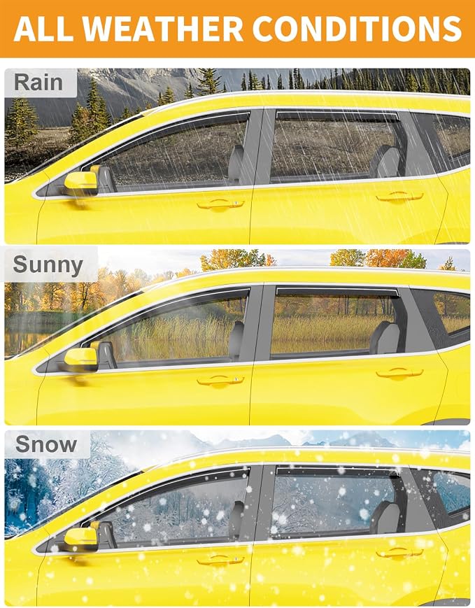 in-Channel Window Rain Guards Fit for Honda CRV 2017-2022 Rain Guards Extra Durable CR-V Window Deflectors Visors Vent Visors Vent Shades Car Accessories -4 pcs