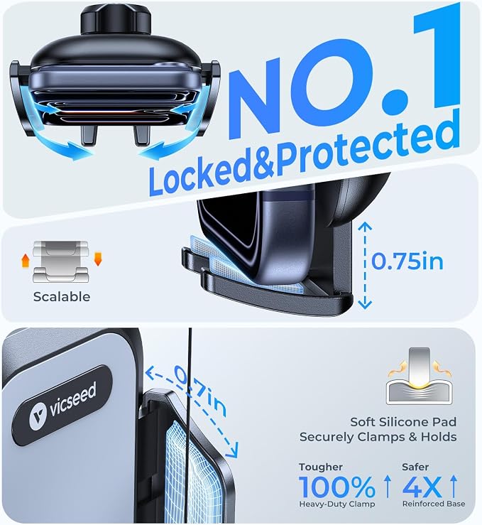 [No.1 Powerful Suction] [Rally Racing-Grade Stability] Phone Holders for Your Car 2026 Upgraded Car Phone Holder Mount Truck Stand for Dashboard Windshield Vent for iPhone Samsung All Phones
