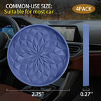 ME.FAN Car Coasters for Cup Holders [4 Pack] - 2.75In Silicone Auto Mug Mats - Universal Non-Slip Recessed Car Interior AccessoriesNavy Blue