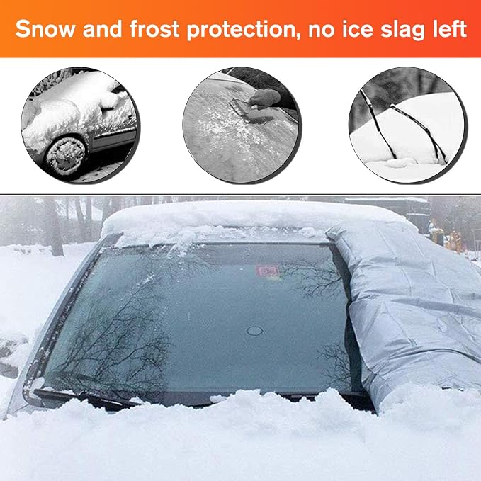 Car Rear Windshield Cover for Ice and Snow, Thicken Rear Frost Guard Windshield Cover for Cars Hatchback Sedan Trucks Vans and SUV（58"x 42"）
