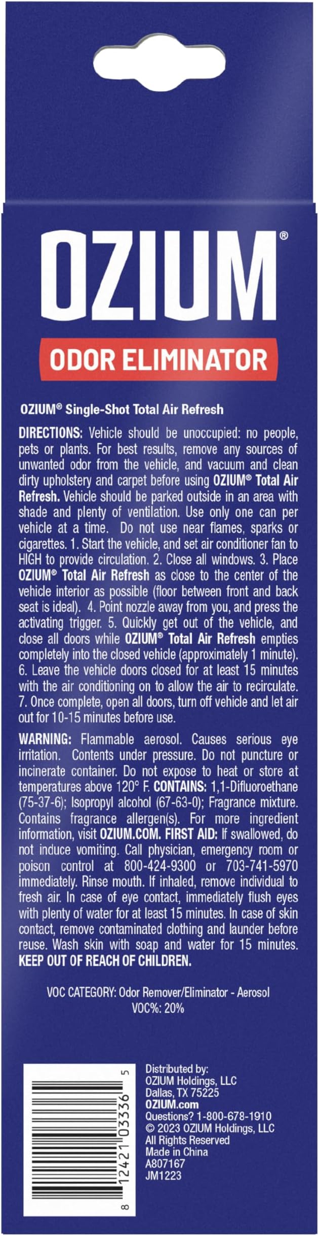 Air Sanitizer, 2 oz Car Fogger: Single-Shot Smoke Odor Eliminator & Car Air Freshener (New Car Smell, 4 Packs)