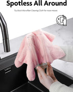 Microfiber Cleaning Cloth Roll -60 Pack, Tear Away Microfiber Towels, 12" x 12", Reusable, Washable, Scratch Free, Ultra Absorbent Dishcloth for All-Around Cleaning (Pink & Lavender)