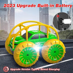 Amphibious Remote Control Car,Rechargeable RC Cars Toy 360° Flips Rotation Stunt Crawler 15KM/H 4WD All Terrain Outdoor Indoor Toy for Kids Boys Girls 3-12