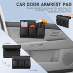 Car Door Armrest Pad Auto Armrest Cushion with Pocket Car Window Handrail Storage Box Door Elbow Rest Support Organizer 9.52 X 7.08 X 4.33 in Easy Install