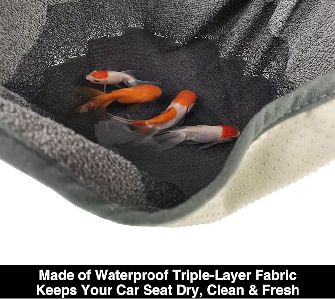 Waterproof Towel Car Seat Cover, Sweatproof Non-Slip Seat Protector, Universal Fit for Front Bucket or Rear Bench Seat of Cars, SUVs, Vans, Trucks, Compatible with Airbags and Armrests