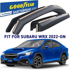 Goodyear Shatterproof in-Channel Window Deflectors for Subaru WRX 2022-2026, Rain Guards, Window Visors for Cars, Vent Deflector, Car Accessories, 4 pcs - GY008099