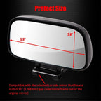 Add On Blind Spot Mirror, Convex Rear View Wide Angle Rectangle Framed HD Glass Adjustabe Mirror Upon Mirror for Car, SUV and Truck (SPECIFIC fit, Black, 1 Pack)