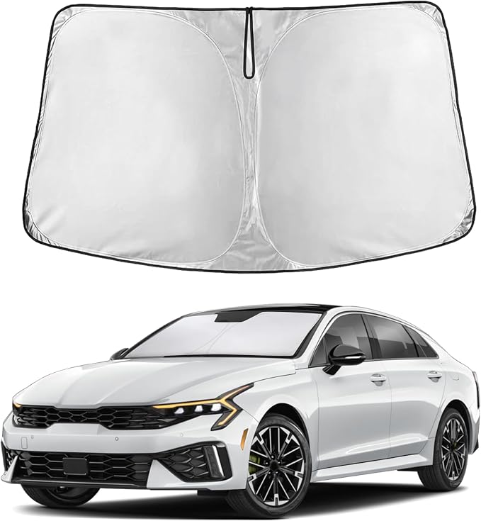Windshield Sunshade Compatible for Kia K5 2021-2024 2025 2026, Sun Visor for Front Windshield & Window Sun Shade Cover, UV Heat Blocker & Protector, Car Accessories