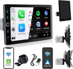 Single Din Car Radio Touchscreen (10.4" Rotatable) Compatible with Apple CarPlay [Wireless] Android Auto Car Stereo Bluetooth USB AUX SD Backup Camera