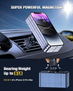 Magnetic Car Mount Charger 15W Magnetic Wireless Car Charger for iPhone 17 Accessories Magnetic Phone Holder for Car 3 in 1 Magnetic Car Mount for iPhone17Pro/16/15/14/13/12 Series Gifts for Men Women