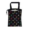 Car Garbage Bag Colorful Paw Prints and Diamond Drawstring Car Trash Bag Hanging for Back Seat with Adjustable Buckle Canvas Vehicle Trash Can Easy-to-Install