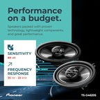 G-Series TS-G4620S 4” x 6” 2-Way Speakers (Pair) – 210W Max, Balanced Sound + Smooth Treble, Great Stock Replacement, High-Efficiency Speaker Designed for OEM Power