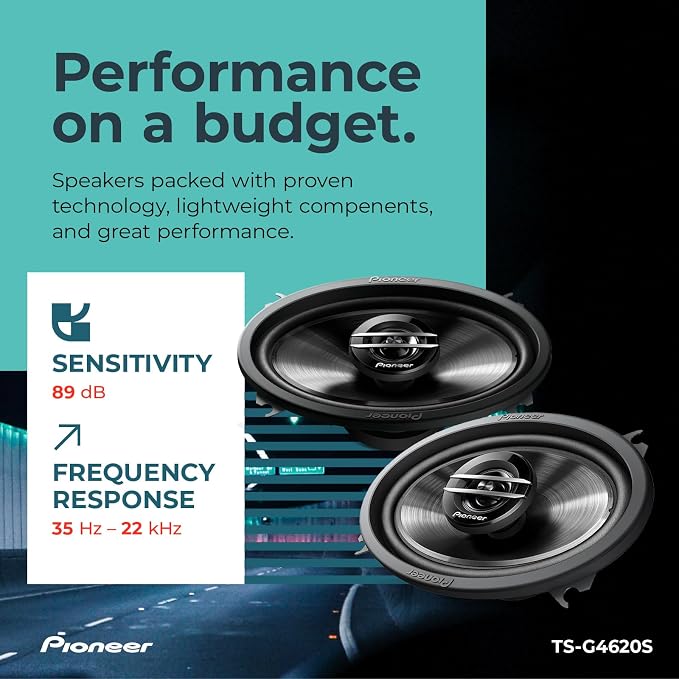G-Series TS-G4620S 4” x 6” 2-Way Speakers (Pair) – 210W Max, Balanced Sound + Smooth Treble, Great Stock Replacement, High-Efficiency Speaker Designed for OEM Power