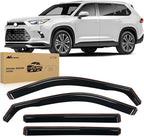 in-Channel Window Rain Guards for Toyota Highlander 2020-2026, Side Window Deflectors Vent Visors, Smoke Tint, Car Window Shade for Rain/Snow, Reduce Wind Noise, Car Wash Safe, 4PCS