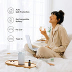 Waterless Diffuser for Essential Oil, Car Diffsuer, Battery Operated Nebulizer, 0.7 Fl Oz/ 20mL, Mini Scent Air Machine, 3 Timers & 3 Mist Levels for Home, Room, Car, Office - AN6 Green Lily