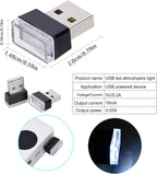 4Pcs White USB Car Interior Atmosphere Lamps, Universal Mini Led USB Lights for Car Decoration, Lighting