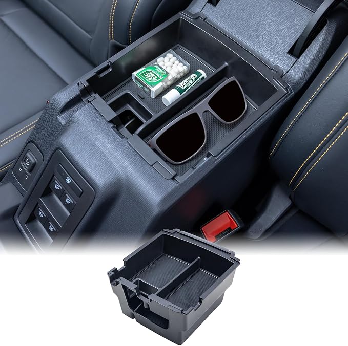 Double-Layer Tray Compatible with 2025 2026 Ford Bronco 4 Doors Automatic Transmission ONLY, Full Size Bronco 2PCS Console Organizer (Not for Manual Transmission & 2 Doors & Bronco Sport)