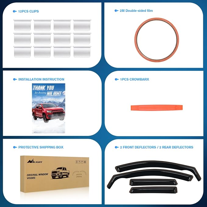 Vent Window Visors for Hyundai Santa Cruz 2022 2023 2024 2025 2026，Inside Mount Rain Guards, Smoke Tinted Window Deflectors, Wind & Rain Protection-4PCS