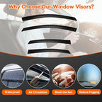 Rain Guards Compatible with 2015-2019 Hyundai Sonata,Tape-On Side Window Visor Wind Deflector Vent Visors Car Accessories 4pcs