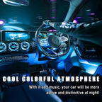 Wevdn Car Interior LED Strip Light, 12V 24 LED Neon Ambient Night Light with Cigarette Lighter Plug, Automotive Atmosphere Decorative Under Dash Lighting Kit, Car Accessories (Ice Blue)