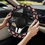 Christmas Car Steering Wheel Cover Sweat Absorption Safe Driving | Candy Print, Sweat Absorbing Non-slip Steering Wheel Protection, Elastic Flexible Universal 14 to 15 inch