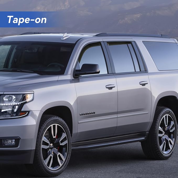 Window Visors Rain Guards Shield for 2015-2020 Chevy Tahoe/GMC Yukon(Not for XL or Denali), Out-Channel Window Wind Deflectors Vent Rain Visors Shades for 15-20 Cadillac Escalade(Not for ESV)