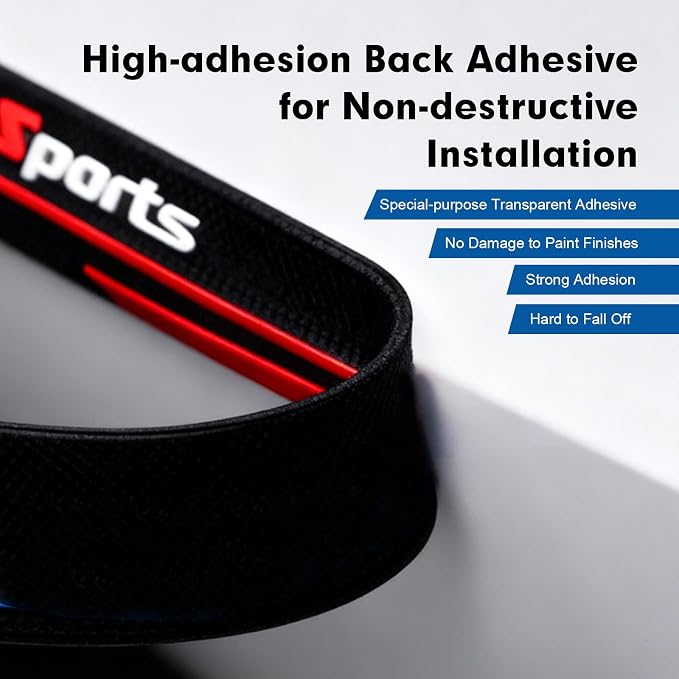 2 PCS Car Side Body Anti-Collision Strips, Sport Style Front Rear Bumper Protector Stickers, Self-Adhesive Car Door Edge Anti-Scratch Protector, Universal for Most Cars (Black)