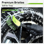 MVEQRRN 9PCS Car Detailing Brush Set, Boar Hair Detailing Brushes,Car Detailing Wheel Kit (Green) | Soft & Stiff Bristles Auto Detailing Brush,Wheel & Tire Brush,Interior & Exterior Car Brush,Car Wash Kit for Cars,Trucks,SUVs